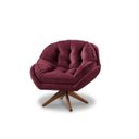 Ver imagem 1 de Poltrona Decorativa Verona com Base Giratória Suede - Vinho