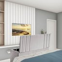 Ver imagem 2 de Calçadeira Baú Recamier Estofada Cama de Casal 140cm Grécia Suede Cinza Claro- Mabe Magazine