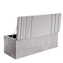 Ver imagem 3 de Calçadeira Baú Recamier Estofada Cama de Casal 140cm Grécia Suede Cinza Claro- Mabe Magazine
