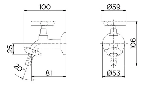 Torneira 1130 com Bico Dn20 (3/4) para Jardim de Parede Docol Cromado - 5