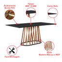 Ver imagem 2 de Mesa de Jantar Retangular 6 Lugares 160x90cm Base Madeira Gabi Preta - Straub Web