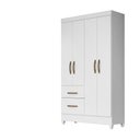 Ver imagem 2 de Guarda-roupa de Solteiro Madri Branco Moval Branco
