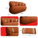 Ver mais imagens de Poltrona Namoradeira 2 Lugares Orgânica Chloe Boucle Terracota com Almofada Plumante - Arkell