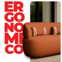Ver imagem 4 de Poltrona Namoradeira 2 Lugares Orgânica Chloe Boucle Terracota com Almofada Plumante - Arkell