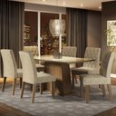 Ver imagem 1 de Conjunto Sala de Jantar Mesa Tampo de Vidro 6 Cadeiras Rustic/crema/imperial Stéfani Madesa