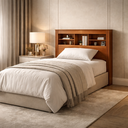 Ver imagem 1 de Cabeceira Cama Box Solteiro 97cm Nicho Prateleira MDF Moderna Lisboa MDP Quarto Cinamomo