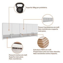Guarda Roupa Aéreo 5 Portas Modulado 100% MDF Setiba Móveis Rimo Branco iii - 5