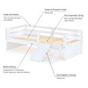 Ver imagem 3 de Cama Solteiro Infantil Eco e Mini Escada/escorregador Branco Mobilistore