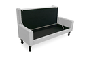 Ver imagem 3 de Jogo Cabeceira Geovana + Calçadeira Fênix King 195cm Suede Branco - LM DECOR