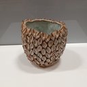 Ver imagem 4 de Vaso Decorativo de Cerâmica Bege 16x18x18cm Enfeite Sala Mesa Estante Aparador