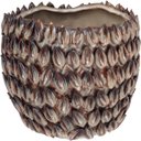 Ver imagem 1 de Vaso Decorativo de Cerâmica Bege 16x18x18cm Enfeite Sala Mesa Estante Aparador