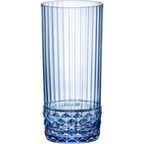 Jogo 6 Peças Copo de Vidro Bormioli Rocco 490ml Azul 16x7x7cm Água Suco Drinks