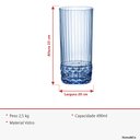 Ver imagem 7 de Jogo 6 Peças Copo de Vidro Bormioli Rocco 490ml Azul 16x7x7cm Água Suco Drinks
