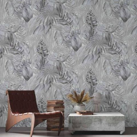Papel de Parede Attractive 2 Folhagem Cinza 368203