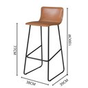 Ver imagem 2 de Conjunto 2 Banquetas Dubai Couro Sintético Base Aço Carbono Encosto Fixo Caramelo C&m Decor