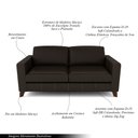 Ver imagem 3 de Sofá Sala de Estar Living 4 Lugares 280cm Presley Pés Madeira Couro Marrom G52 - Gran Belo