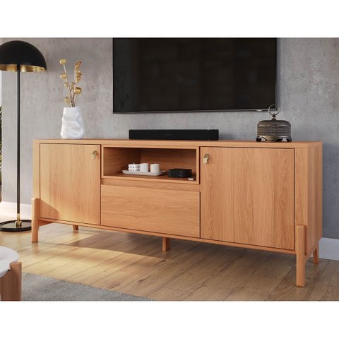 Rack para Tv 70" Gliss Lukaliam Móveis 1,83m com 1 Gaveta e 2 Portas