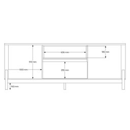 Rack para Tv 70" Gliss Lukaliam Móveis 1,83m com 1 Gaveta e 2 Portas - 5