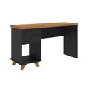 Ver imagem 1 de Mesa Escrivaninha Sky 2 Gavetas Freijó/preto - Artany Móveis