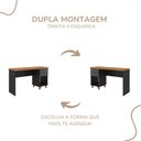 Ver imagem 6 de Mesa Escrivaninha Sky 2 Gavetas Freijó/preto - Artany Móveis