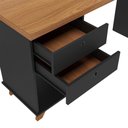 Ver imagem 4 de Mesa Escrivaninha Sky 2 Gavetas Freijó/preto - Artany Móveis