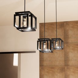 Pendente Luminária Infinity Preto Fosco Estilo Industrial - 3 Pendente Luminária Infinity Preto Fosco Estilo Industrial - 3