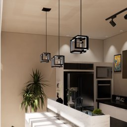 Pendente Luminária Infinity Preto Fosco Estilo Industrial - 5 Pendente Luminária Infinity Preto Fosco Estilo Industrial - 5