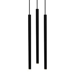 Kit com 3 Pendentes Tubo 50cm Preto para 3 Lâmpadas G9 de LED - 1