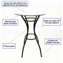 Ver imagem 3 de Jogo de Mesa Nina Bistrô Altura 92cm com Vidro + 2 Banquetas Cozinha Redonda cor Preta Poltronas do 
