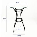 Ver imagem 5 de Jogo de Mesa Nina Bistrô Altura 92cm com Vidro + 2 Banquetas Cozinha Redonda cor Preta Poltronas do 