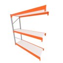 Ver imagem 1 de Mini Porta Pallet 200 kg por Nivel Continuação com 3 Niveis Laranja com MDF Branco