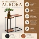Ver imagem 5 de Kit Mesa Lateral ou Canto para Sala ou Auxiliar Apoio de Sofá MDP 36cm Quadrado Demolição