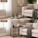 Ver mais imagens de Kit Mesa Lateral ou Canto para Sala ou Auxiliar Apoio de Sofá MDP 36cm Quadrado Demolição