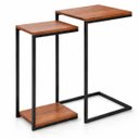 Ver imagem 2 de Kit Mesa Lateral ou Canto para Sala ou Auxiliar Apoio de Sofá MDP 36cm Quadrado Demolição