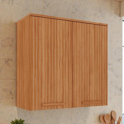 Armário de Cozinha 70cm 2 Portas Frisadas em MDF Itafriz Itatiaia Marrom/Cinamomo