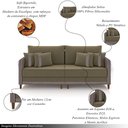 Ver imagem 3 de Sofá Montecarlo 2 Lugares 192cm Veludo/pu Castor/cinza