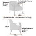 Ver imagem 4 de Poltrona Decorativa 75cm Zoe Linho Off White com Bege - Sallar Home