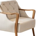 Ver imagem 5 de Poltrona Decorativa 75cm Zoe Linho Off White com Bege - Sallar Home