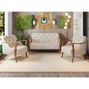 Ver imagem 2 de Poltrona Decorativa 75cm Zoe Linho Off White com Bege - Sallar Home