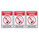Ver imagem 1 de Combo 6 Placas De Sinalização Economize Energia Se Não Estiver Usando, Desligue-me 15x20 Acesso - P-
