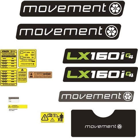 KIT ADESIVO ESTEIRA NOVA LINHA LX - 160i - G4 - MOVEMENT 07 KIT Casa Harmonia