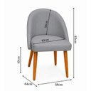 Ver imagem 3 de Kit 8 Cadeiras Estofada Moderna Sala de Jantar Lua Cinza