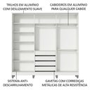 Ver imagem 6 de Guarda Roupa Casal 100% Mdf Madesa Zurique 3 Portas de Correr com Espelho com Pés - Branco