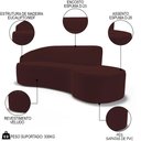 Ver imagem 3 de Sofá Living 3 Lugares 260cm Braço Esquerdo Mozart D06 Veludo Vermelho - Mpozenato