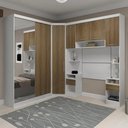 Ver imagem 1 de Guarda Roupa Solteiro Modulado Espelho Cp06 Taiga Branco/avelã L01 - Mpozenato