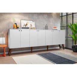 Aparador Buffet Retro para Sala de Estar 7 Portas Nicarágua - Branco - 2