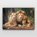 Ver imagem 3 de Quadro Decorativo Retrato Família Leão Leoa com Dois Filhotes Sala Quarto Casa Escritório