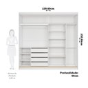 Ver imagem 4 de Guarda-Roupa Casal 2 Portas de Correr 229cm MDF Talin Branco