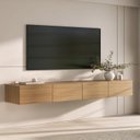 Ver imagem 1 de Rack Suspenso para TV até 75 Polegadas Planejado 210cm Aruá CabeCasa MadeiraOriginals Marrom Jatobá