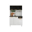 Ver imagem 1 de Armário de Cozinha Modulado Diamante Smart c/ 6 Portas e 1 Gaveta 105cm Branco/Preto - Telasul